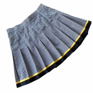 Vintage White and Black Pleated Mini Skirt